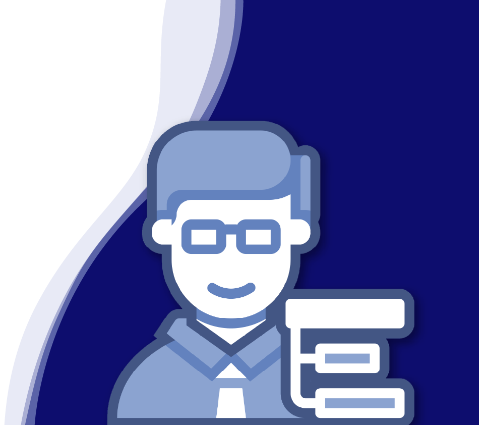 Bernhard Maier sourit à la caméra. Il porte une chemise blanche avec un col ouvert. Il a les cheveux courts brun foncé et une légère ombre de barbe. L'arrière-plan est de conception moderne avec des vagues incurvées en bleu foncé, blanc et bleu clair.