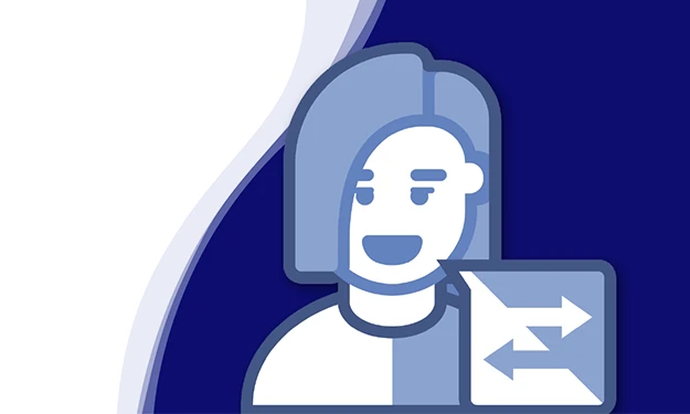 Jasmin Nesbigall de oneworld sourit en regardant la caméra. Elle a les cheveux bruns avec une raie sur le côté, attachés dans la nuque. Elle porte un haut noir. L'arrière-plan est bleu foncé avec une ligne incurvée blanche et bleu clair en forme de vague sur le côté gauche.