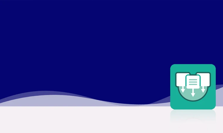 L'icône est verte unicolore et représente deux icônes stylisées de tableau ou de catalogue avec une structure de lignes qui se chevauchent. Il est précédé d'une flèche qui suggère une opération d'exportation. Elle est représentée dans un carré aux coins arrondis. Cette icône représente le module Configurateur XML et Excel de crossbase.